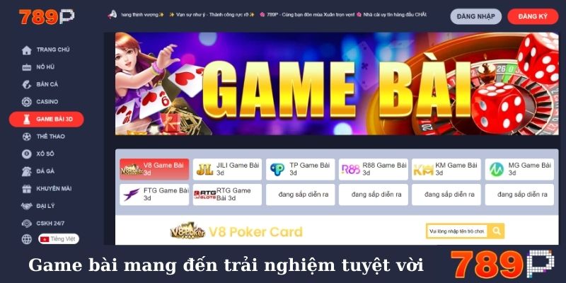 Game bài 789P đem lại trải nghiệm tuyệt vời